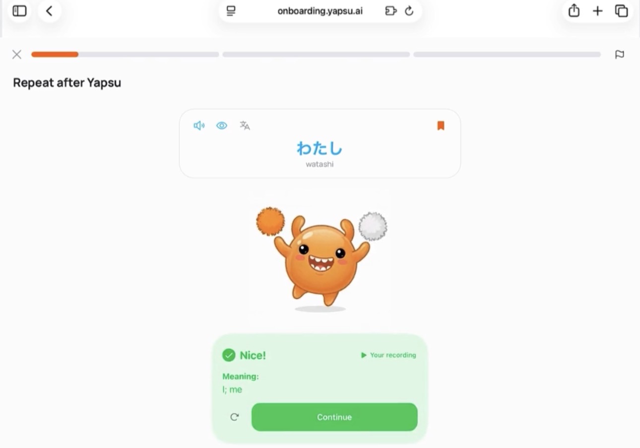 Yapsu interactive practice interface